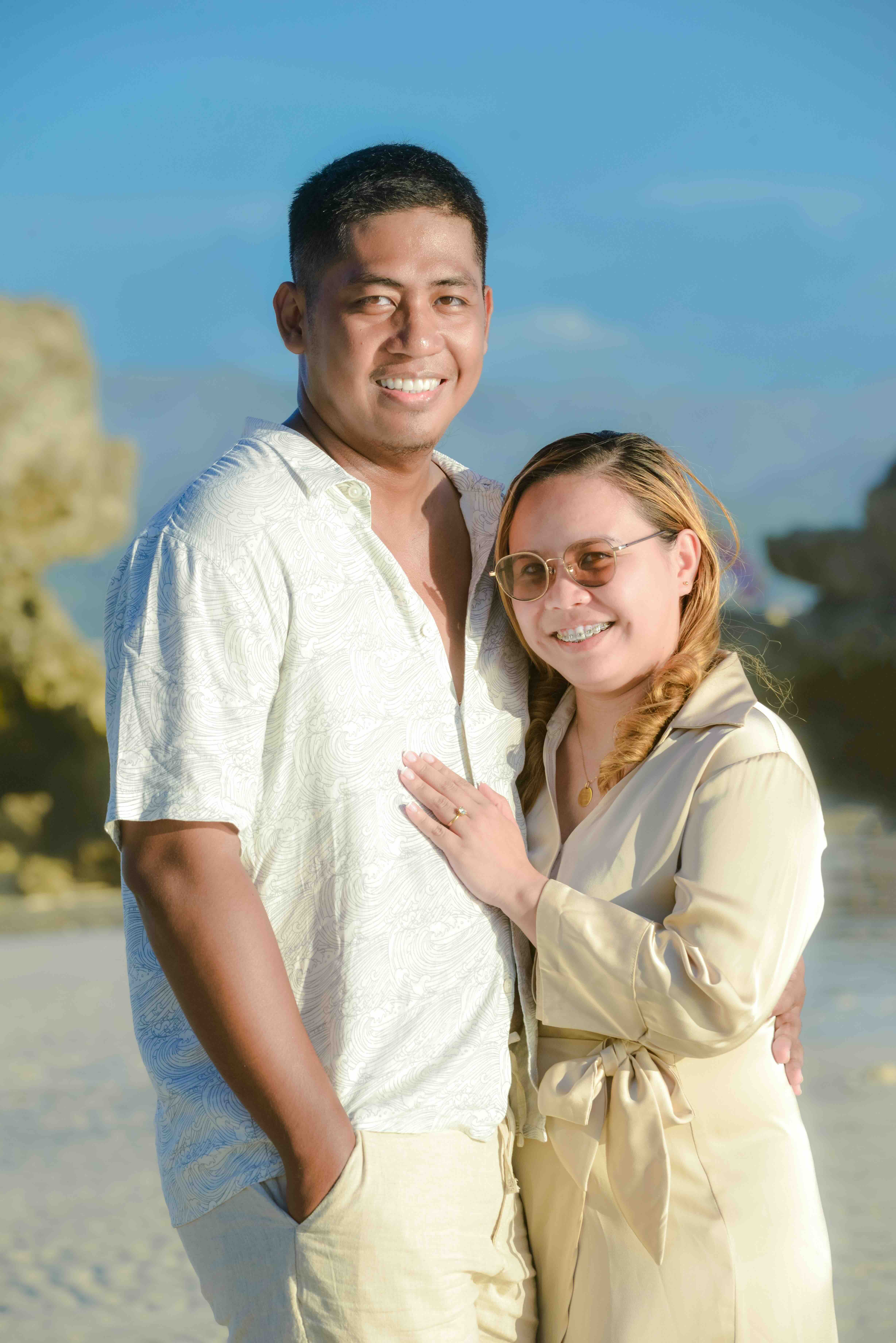 Jewel and Lloyd posing on the beach